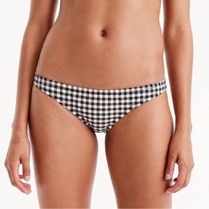 J CREW Black Gingham Check Low Rise Bikini Bottom Womens Size MEDIUM NEW NWT